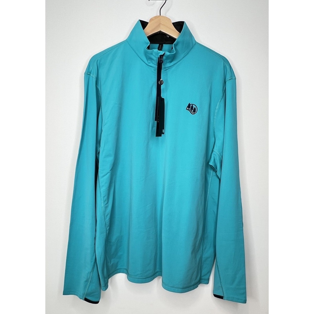 NWT Greyson Pullover Tate Mens XL Turquoise 1/4 Zip Performance Stretch Golf